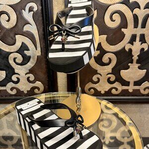Kate Spade new york striped wedge slide-in sandals